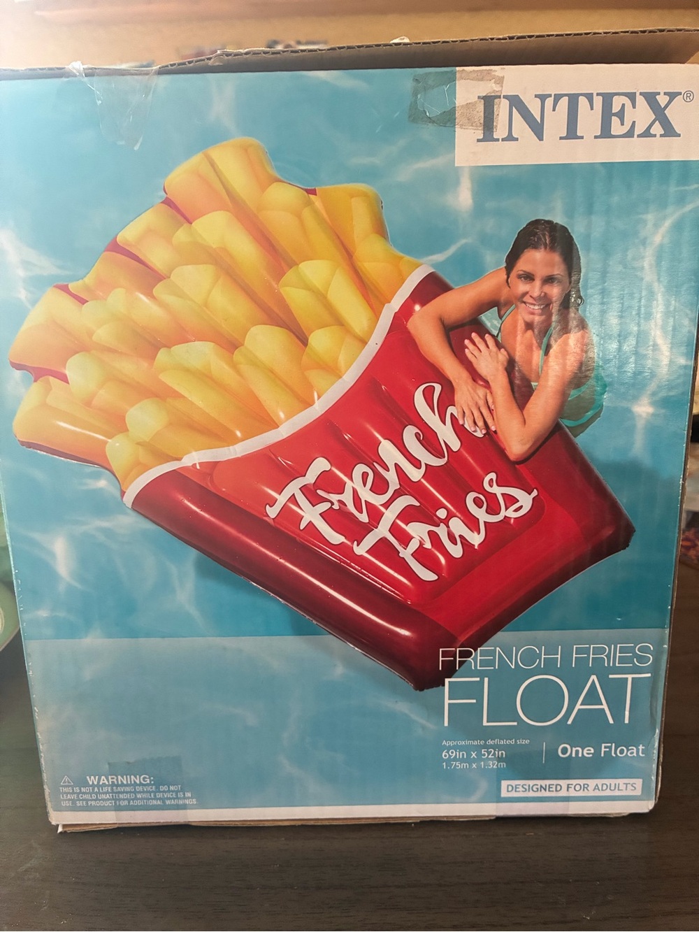 Intex Inflatable French Fries Pool Float, 69" x 52" Large Food Adult